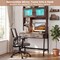 Rustic Brown White Vanity Table LED Rotatable Mirror Makeup Desk With Storage
